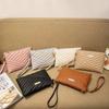 Versión Coreana Bolso de Hilo Bordado de Moda y Versátil para Mujer, Cartera para Teléfono Móvil, Sobre de Cuadrícula de Diamantes Casual para Vacaciones