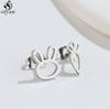 Asymmetry Stainless Steel Key Lock Earring for Women Rabbit Carrot Piercing Jewelry Girls Earrings Gifts Accessories