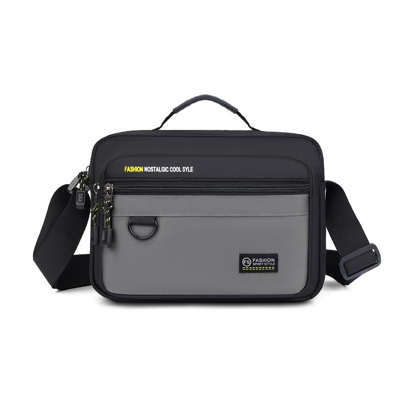 

Новая повседневная мужская наплечная сумка из ткани Оксфорд, многослойная, деловая, универсальная, легкая, сумка-мессенджер серый