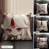 Ningguang Cute Genshin Impact Cushion Cover Natural Linen Organic Fabric Double-Sided Printing Sofa Home Decor Gift Pillow Case