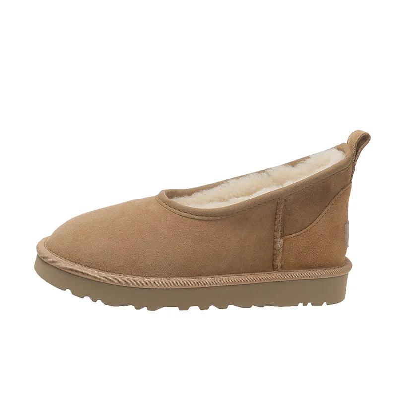 Winter Women Shoes Fur Fluffy Cotton Shoe Winter Casual Loafers Plush Warm Snow Boot Comfort Suede Casual Winter Boots for Women