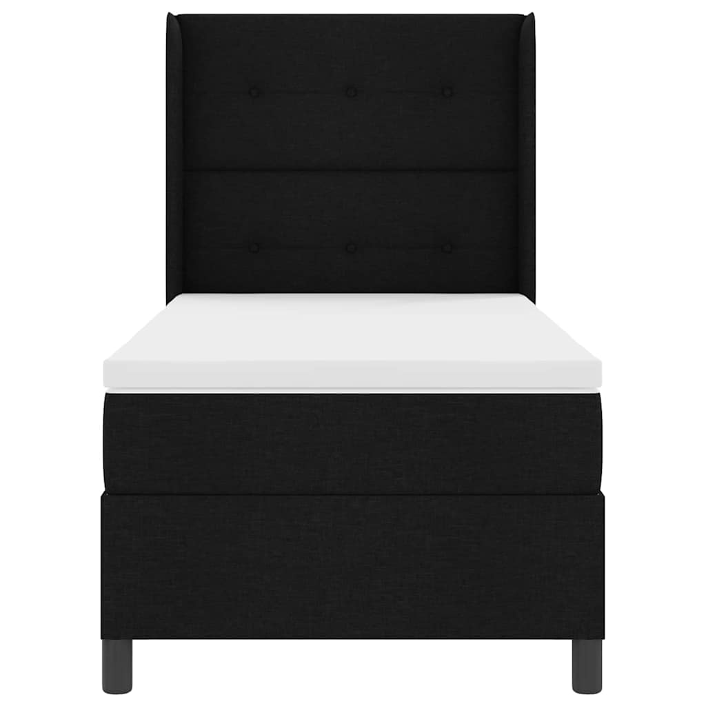 Boxspring Bed with Cushions Black 200 x 100 cm Fabric