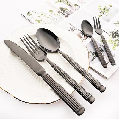 5Pcs Stainless Steel Tableware Set Kitchen Dinner Wedding Cake Fork Teaspoon Dinnerware Set Mirror Cutlery