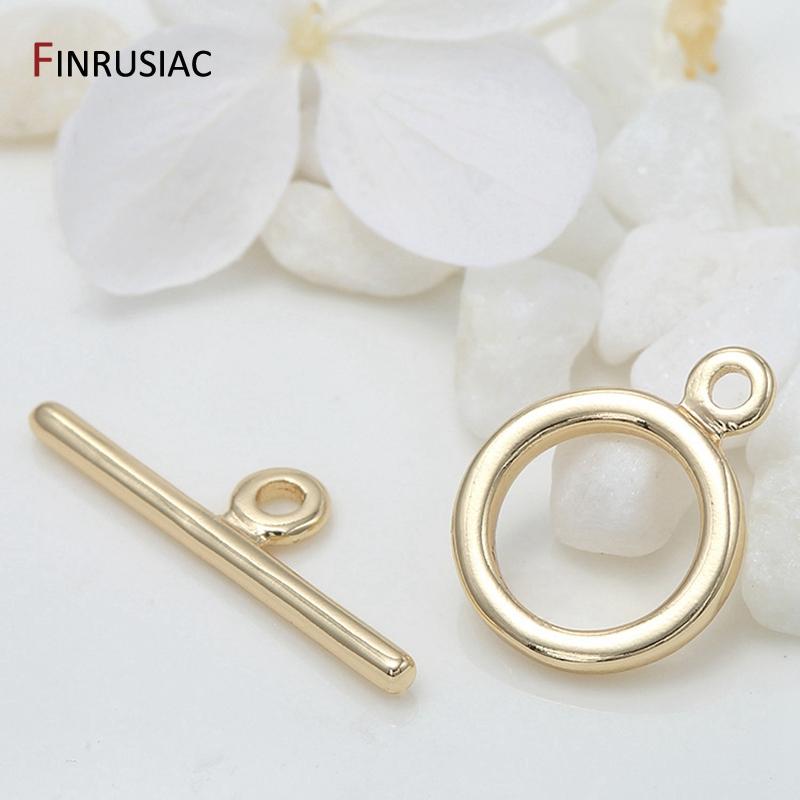 14K Gold Plated Brass OT Toggle End Clasps, Closure Fastener Buckle Connectors for DIY Necklace Bracelet Jewelry Making Supplies