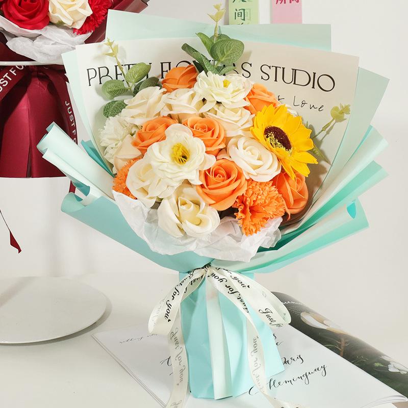 Valentine's Day Bouquet for Girlfriend Rose Soap Bouquet Mothers Day Gift Simulated Bouquet Creative Gift Artificial Flowers
