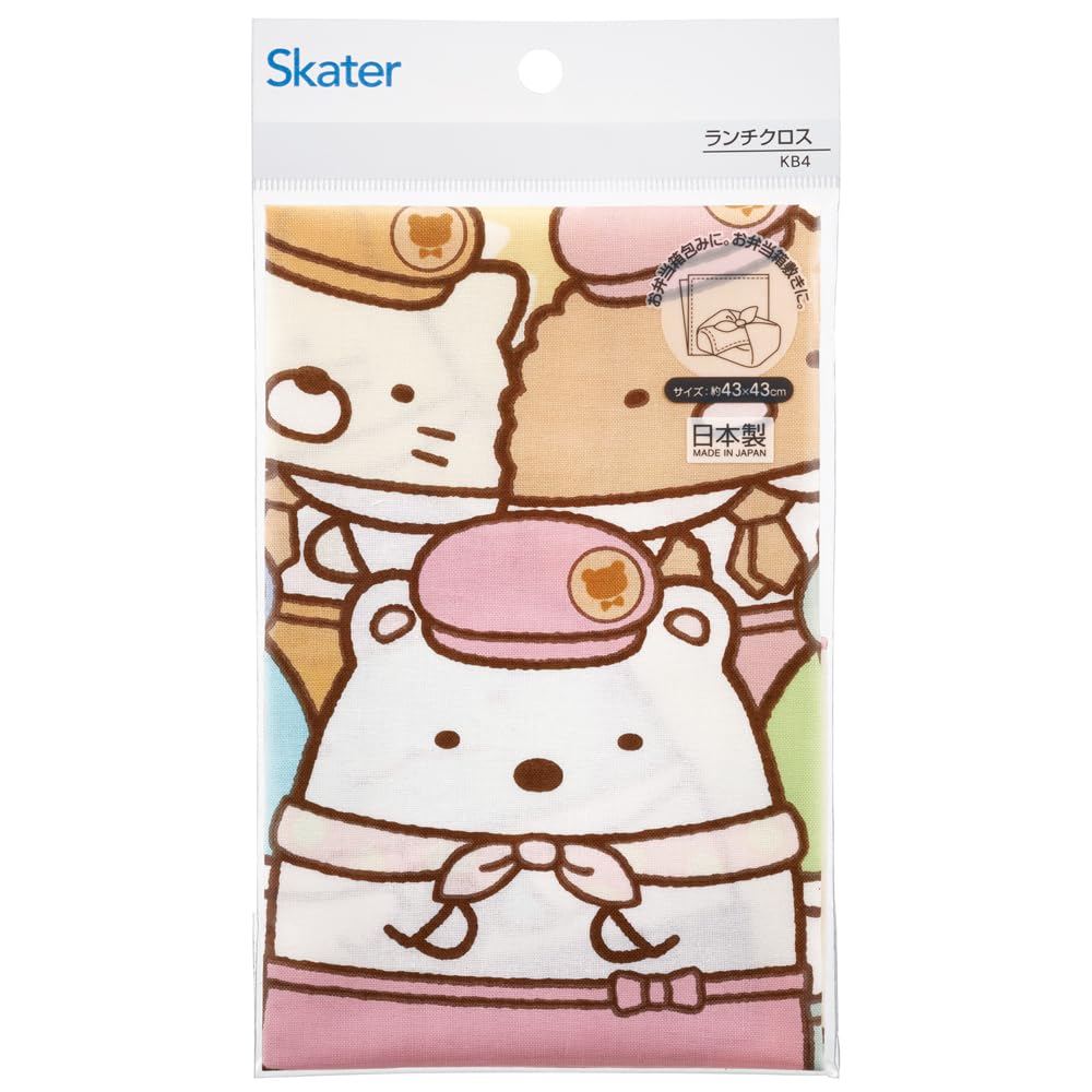 Skater Lunch Sumikko Gurashi Movie 43 x 43 Made in Cloth, 3, cm, Japan, KB4-A