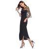 Elegant Fashion Women Chimmo Bodycon Dress With Embroidered Floral Design