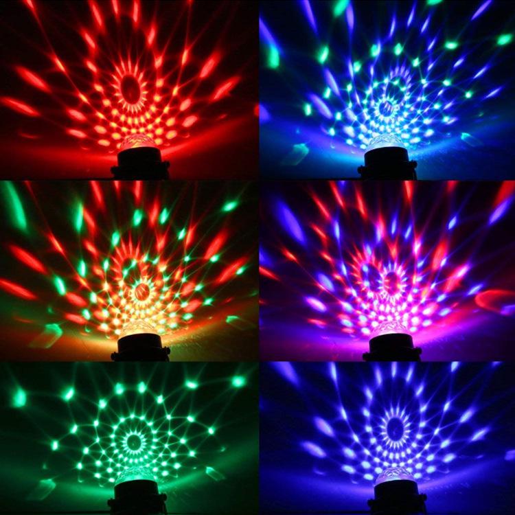 Voice-Activated RGB LED Crystal Magic Ball: Rotating Disco Stage Light for Festivals & Christmas
