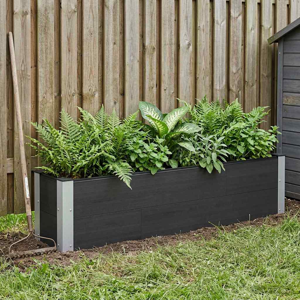 Raised Garden Bed Black 150 x 30 x 36 cm