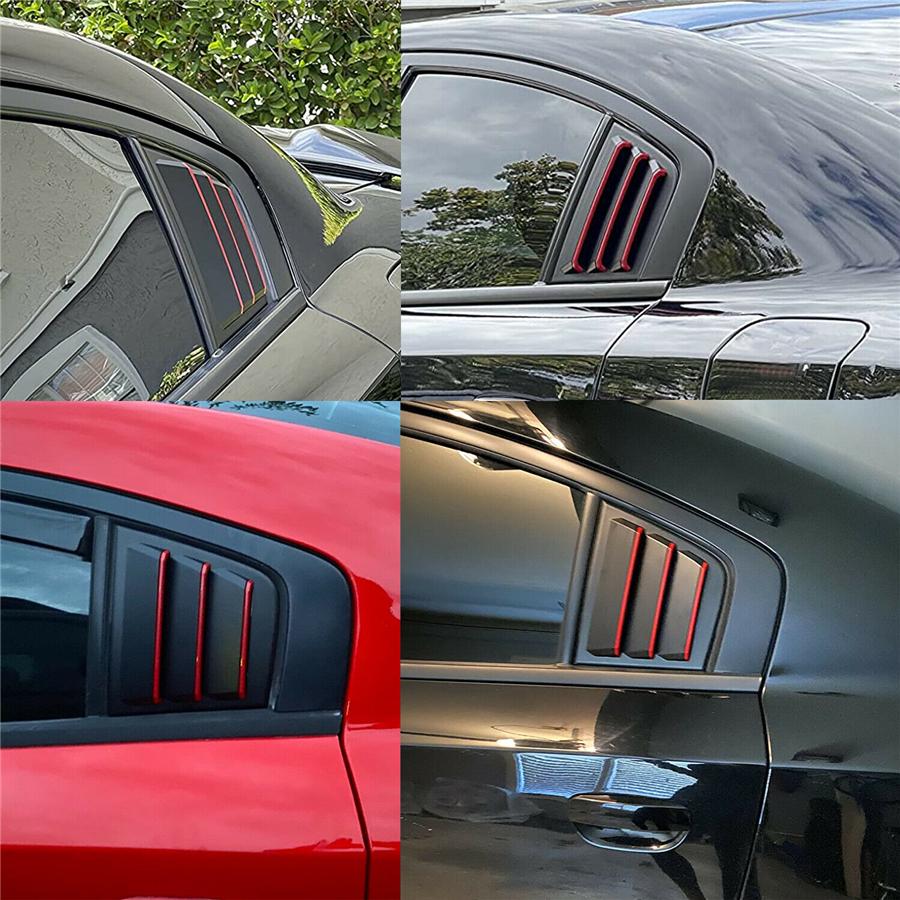 For 2011-2021 Dodge Charger Window Scoop Side Louver Air Vent Cover Trim Black