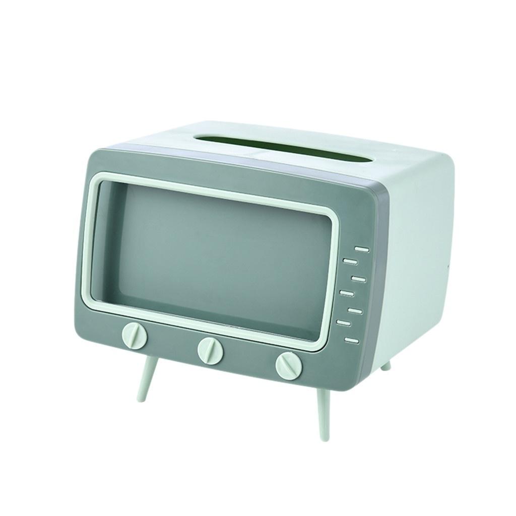 2 In 1 Tissue Box Office Desk Box Creative TV Appearance with Phone Stand