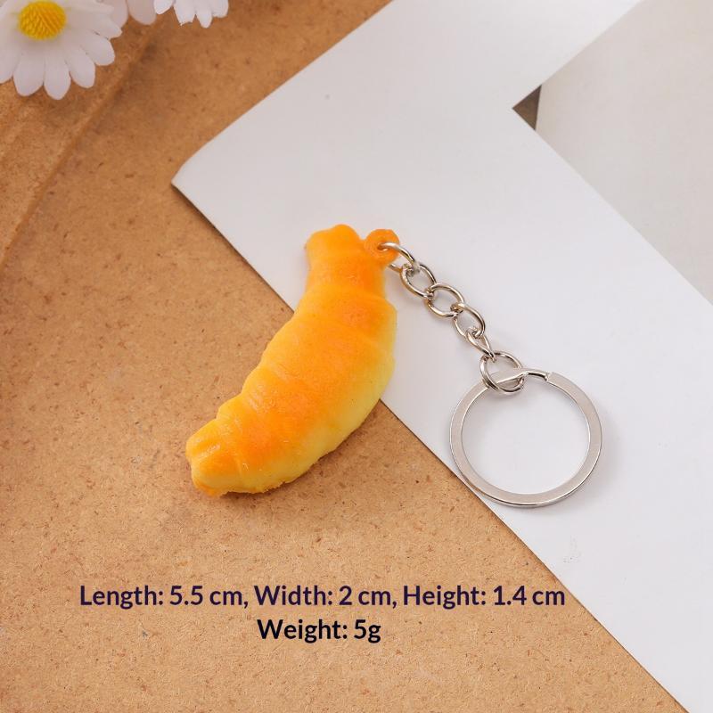 Realistic Bread Keychain Croissant Stress Toy Slow Rising Pu Pendant Bag Car Keyring Fun Gadget Decompression Gift Women
