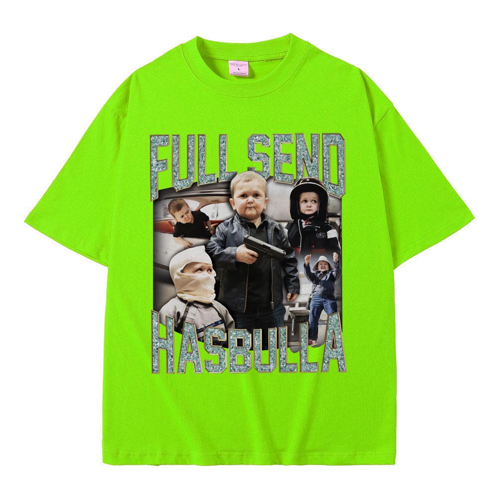 

Full Send Hasbulla Magomedov T-shirts Russia Mini Khabib Blogge Fighting Funny Meme T Shirts Men Women Vintage Oversized T-shirt 4XL