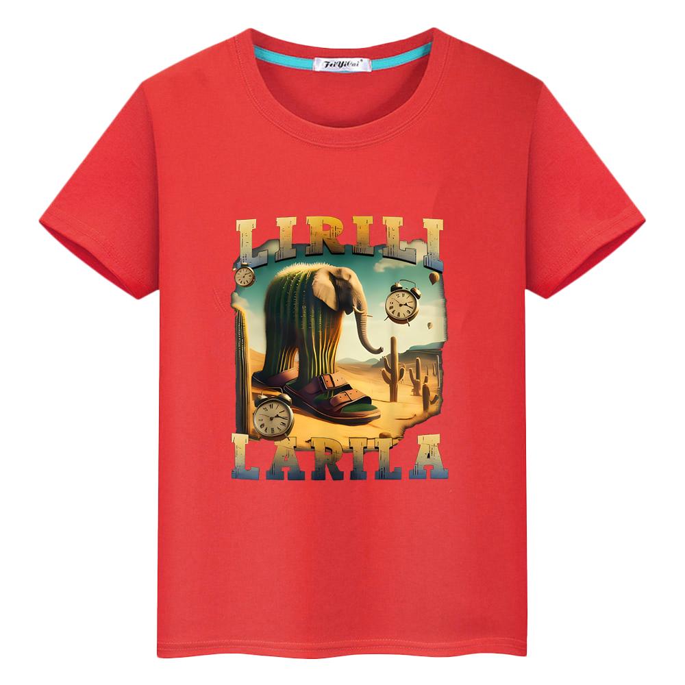 Italian Brainrot print  100%Cotton cartoon t shirt for kids boy 10years Tees Short  Anime Tops kids clothes girls y2k one piece