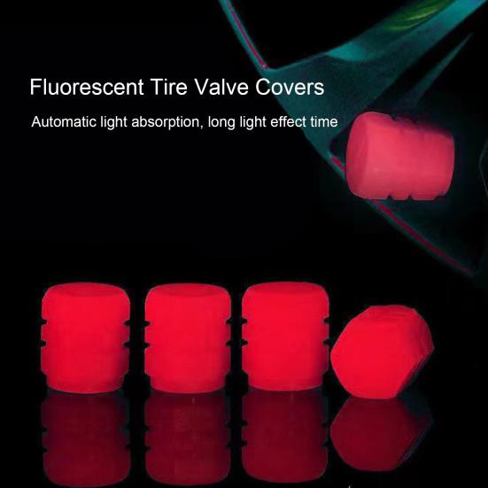 12Pcs Luminous Tire Valve Stem Caps Mini Size Universal Easy Installation Fluorescent Glowing
