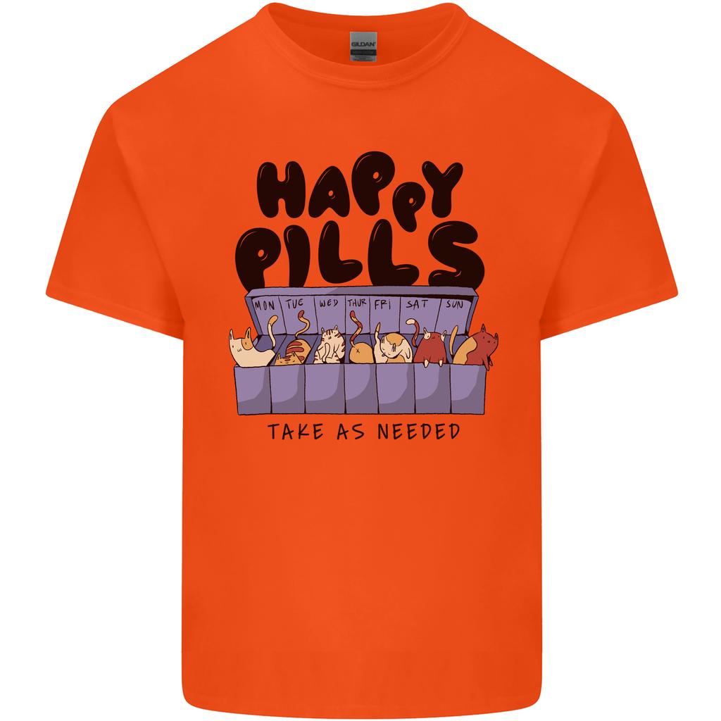 Cats Happy Pills Funny Feline Unisexs Light Cotton TShirt