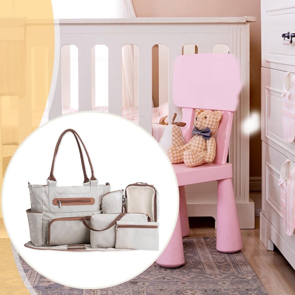 Diaper Bag Large Capacity Tote with 7 Storage Pouches