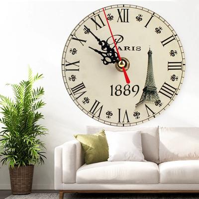 13 cm Yuvarlak Duvar Saati Rustik Köy Mutfağı Saati Vintage Sessiz Dekoratif Duvar Saati Ev Ofis Dekorasyonu İçin
