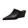 Shoes Woman Slippers Loafers Luxury Slides Female Women Shoes Cover Toe Square Heel on A Wedge Heeled Mules