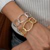 Metallic irregular geometric winding open bracelet unique personality jewelry