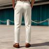Men's Button Tapered Suit Pants Classic-Fit Pleated Dress Pant Lightweight Straight-Legs Men Trousers