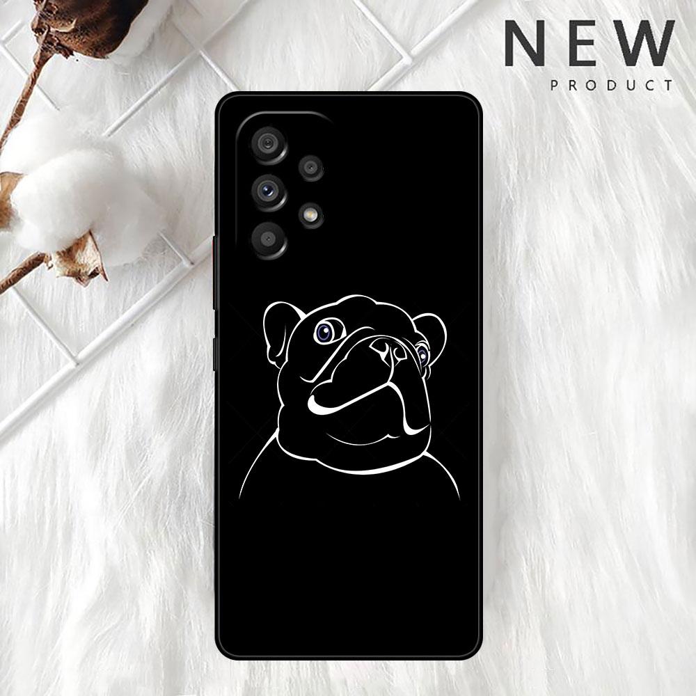 French Bulldog Black White Case For Samsung Galaxy A52 A12 A53 A32 4G A13 A51 A21s A71 A22 A33 A72 A31 A03s Phone Cover