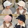 Leere Oberseite Ohrenschutz Wollmütze Baby Mädchen Schleife Gestrickte Entenschnabelmützen 3-10 Jahre Kinder Winter Warme Ohrenschützer Mütze Kinder Beanies