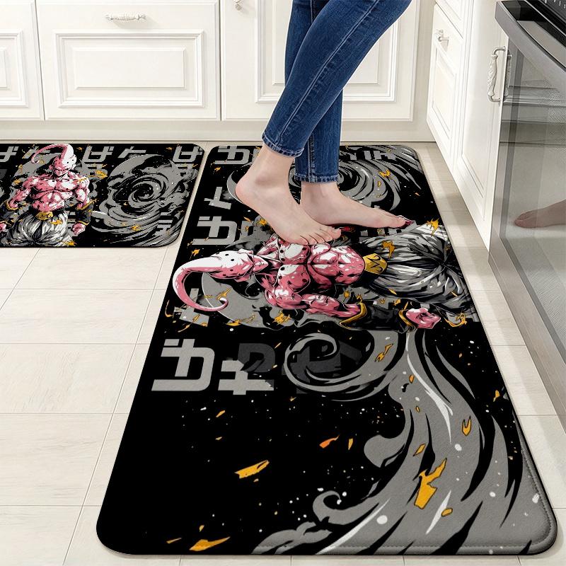 Dragon Ball Super Saiyan Flannel Kitchen Mat Christmas Soft Area Rug Non Slip Floor Carpet Home Decoration