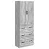 2 Piece Cabinet Set Grey Sonoma 66 X 34.5 X 87 Cm Particleboard