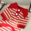 Lightweight Dog Sweater Cute Shirt Striped Collared Clothes Summer Button Up T-Shirt Durable Apparel Soft Breathable Puppy Outfits for Small Medium