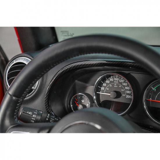 Carbon Fiber Dashboard Frame Cover Trim For 2011-2017 Jeep Wrangler Accessories