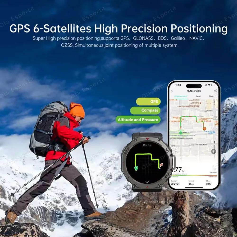 For HUIAWE GPS Smart Watch Men 2025 NEW, 5ATM IP68 Waterproof Smart Watches Compass Altimeter Barometric 1.43'' AMOLED Bracelet