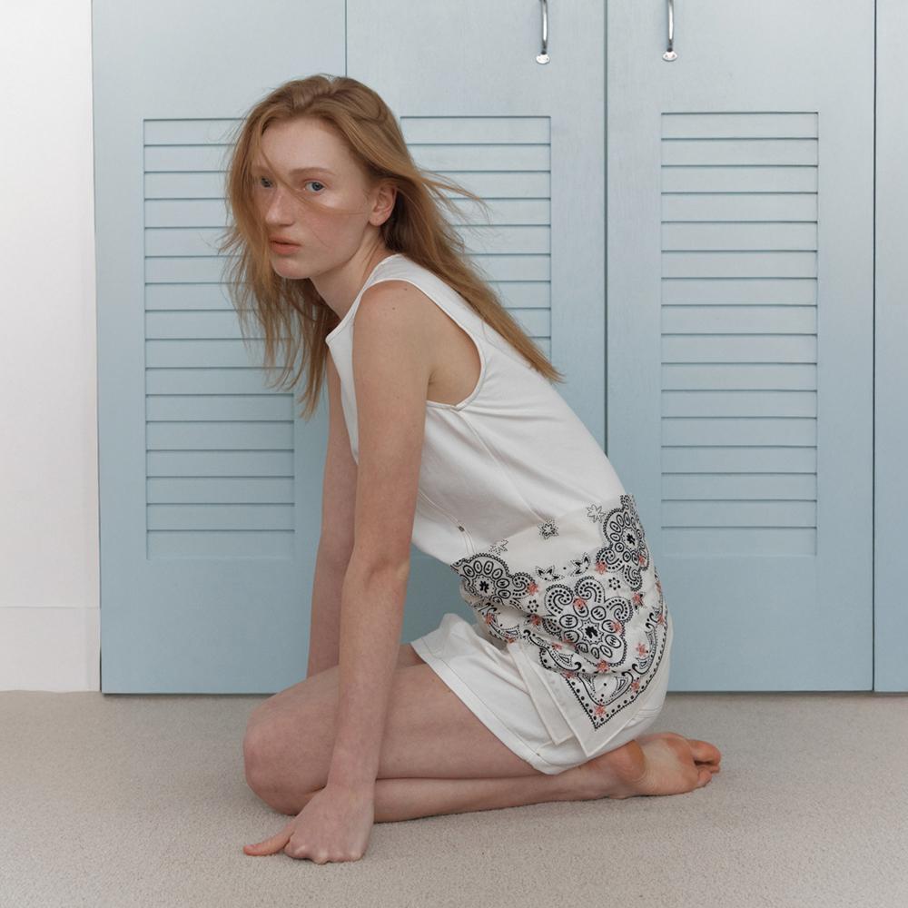 Elssibeui Stitched Pocket Mini Dress_Ivory