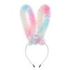 Handmade Plush Gradient Bunny Ears Headband Cosplay Accessory Women Men Costume Party Festival