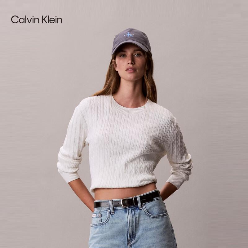 

Calvin Klein Jeans Women s Cable Knit Round Neck Sweater S