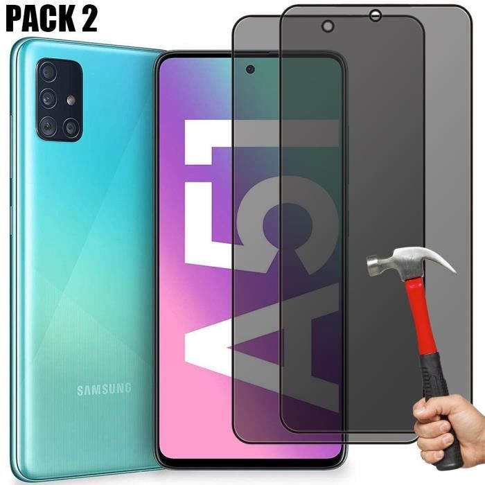 Protection d'écran - BOOLING - Compatible Samsung Galaxy A51 - Verre Trempé - Anti Espion - 2 Pièces