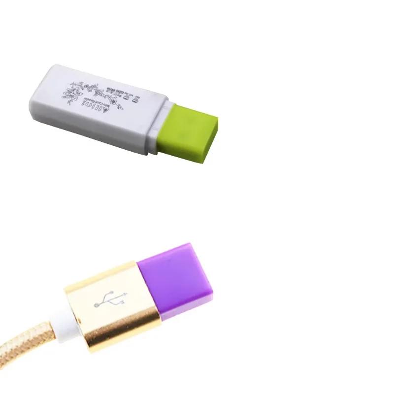 10pcs/set Transmission Data Cable USB Dust Plug Charging Wire Silicone Protective Cap USB Protector Dust Cover