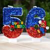 Super Brother Mario Number Candles Set 0-9 - Birthday Cake Decorations, Party Supplies, Eco-Friendly Kids Present