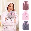 Winter Hot Water Bottle Reusable Hand Warmer Stress Pain Relief Detachable Plush Soft Cozy Cover Cute Fleeced Hand Warmer