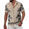 Fashionable Men's Casual Versatile Cuban Collar Short-sleeved Shirt