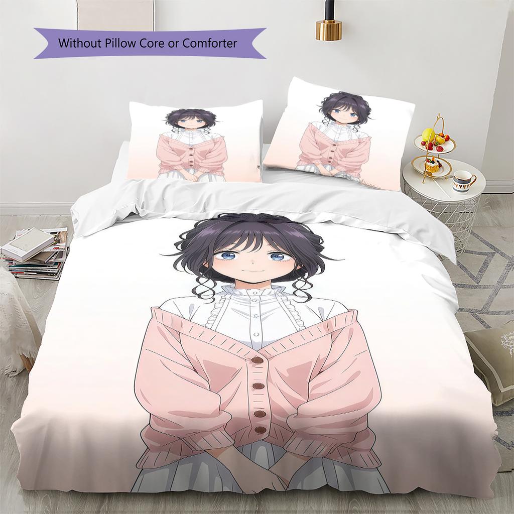The Fragrant Flower Blooms Pattern Bedding,Quilt Set Quilt Cover Pillowcase Home Birthday Gift (1 * duvet cover + 2 * pillowcase, without core)