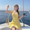 Swimsuit women's high-end sense new beautiful dress-style conservative belly cover and thin chest gathering holiday hot spring swimsuit