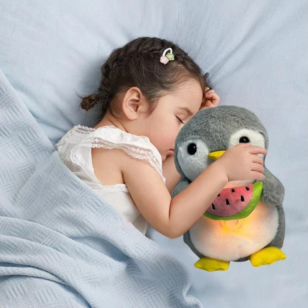 Simulation Penguin Breathing Toy Heart Baby Breath Toy Cute Penguin Soothes Plush Toy  Kids Toy