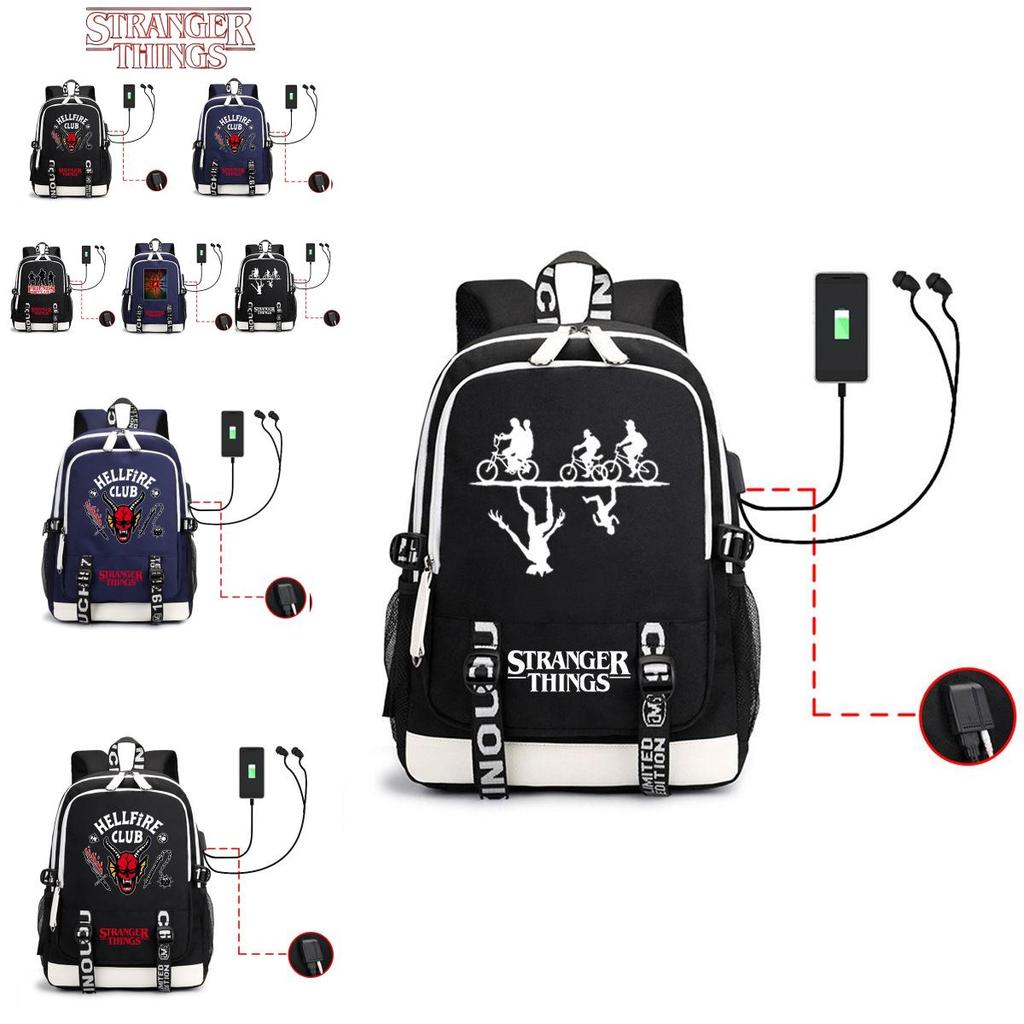 Stranger Things Backpack For Students Lightweight And Durable With Usb Charging