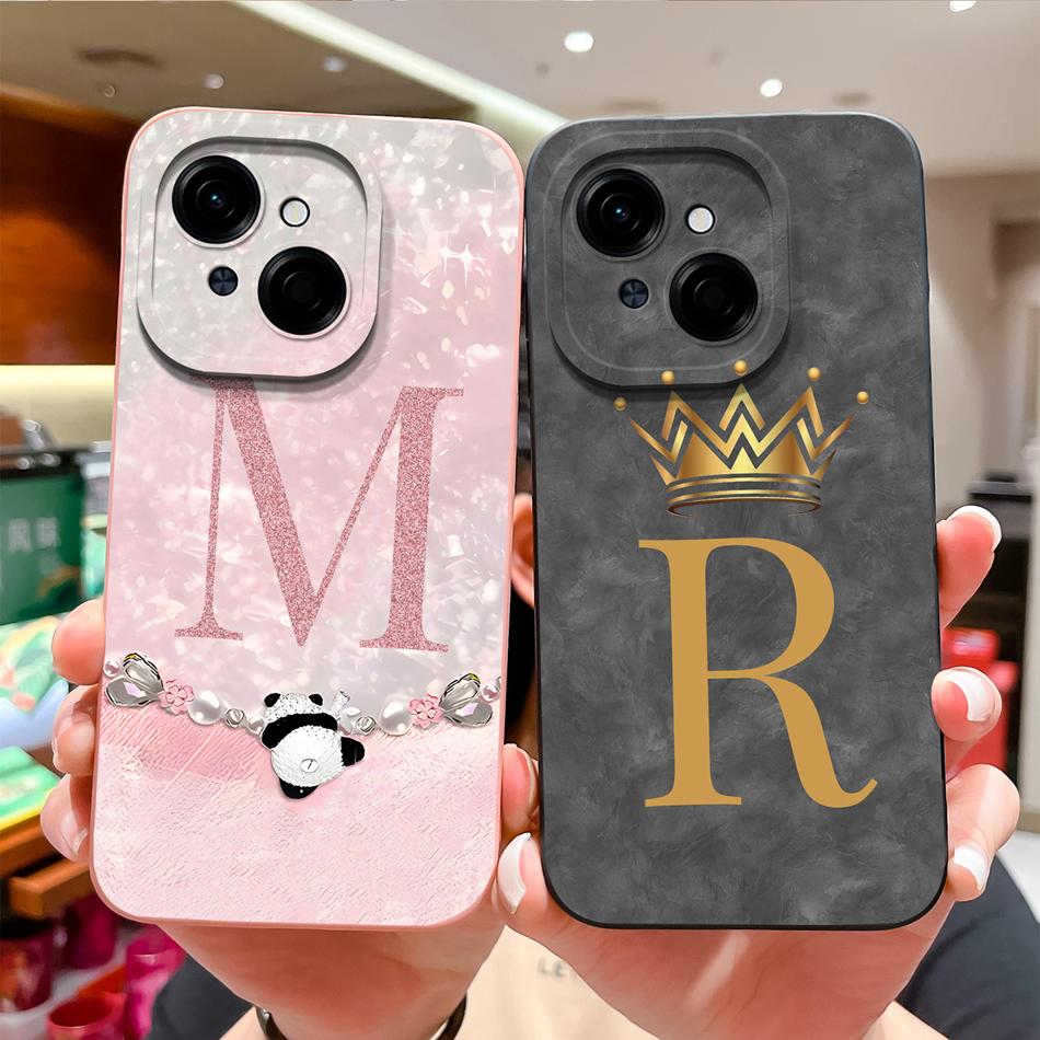Name Case For Tecno Spark Go 1 Personalized letters Soft Back Cover Camera Protection High Quality Bumper For Tecno Spark Go1