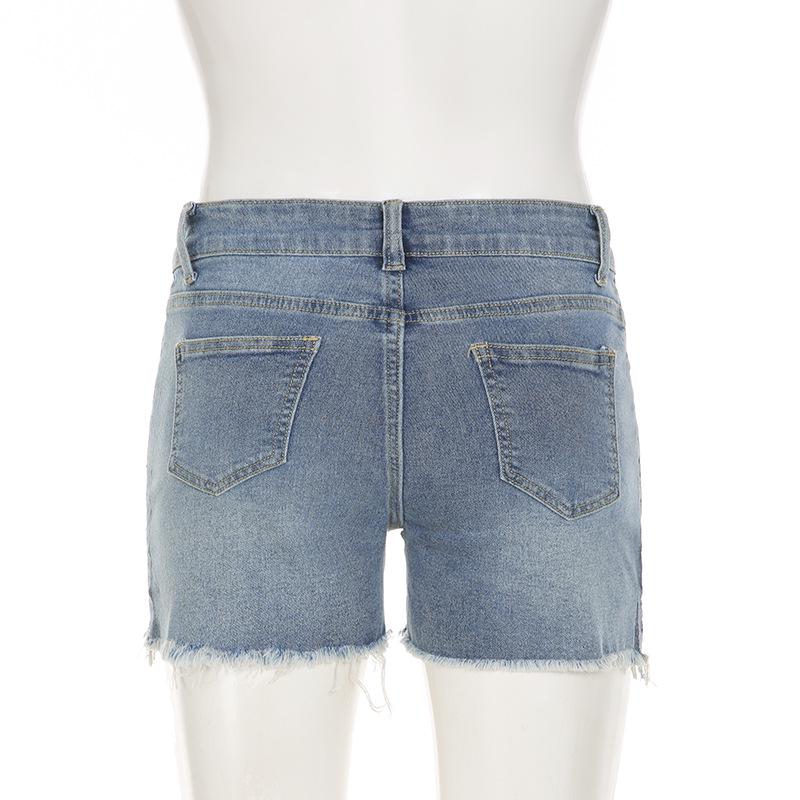 Trendy European-American Rhinestone Denim Shorts: Fashion-Forward, Versatile Streetwear