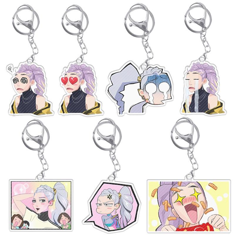 Hunters Demon K-Pop Acrylic Keychain Rumi Funny Emoticon Eating Sushi Anime Characters Gifts Interesting Pendant Decoration Toy