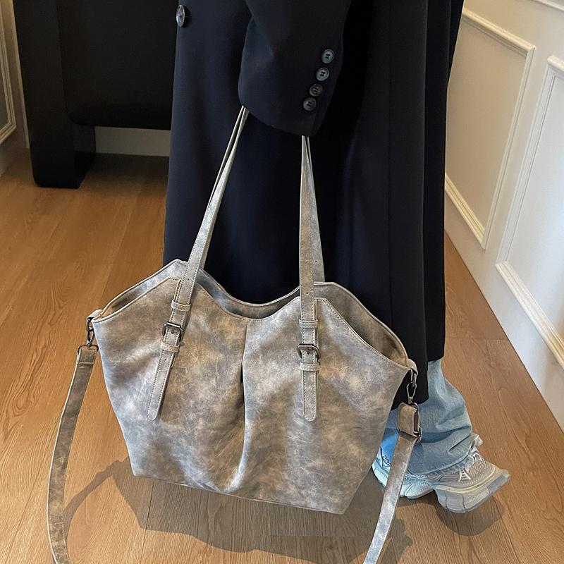 High Quality Women's Bag Urban Trend Style Shoulder Bag Matte Leather Adjustable Shoulder Bag Versatile Casual Large Capacity Commuter Zipper Handbag