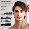 4 PCS Professional Men Grooming Comb Set Anti-static Wide Tooth Comb Hair Pick for Salon Barber Home Use