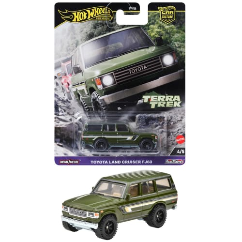 

Hot Wheels Car Culture Terratrek Toyota Land Cruiser FJ60 Транспортное средство Игрушка Миниатюрный автомобиль, Возраст 3 года и старше, Зеленый, HRV88